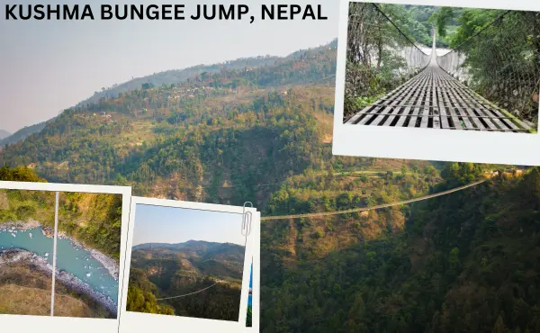 Kushma Bungee Jump in Nepal is one of the highest bungee jumping spots globally, offering an exciting experience with stunning views of a dramatic canyon.