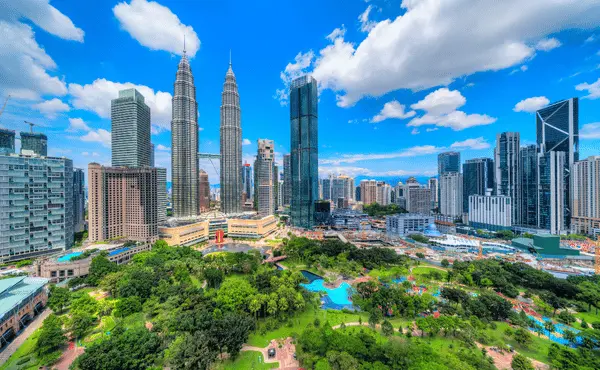 The image shows Malaysia, a safe destination for travelers in Asia