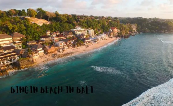 Image showcases Bingin Beach featuring its stunning waves perfect for surfing