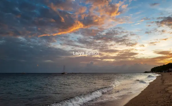 The image shows one of the best places for a prenup in Batangas, which is Laiya Beach