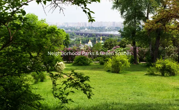 An image of a neighborhood park and green space